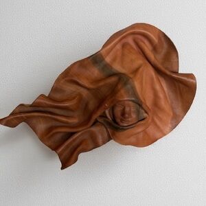 VTG Sculpted Leather Wall Art Hooded Woman Face Sculpture Signed G. Binst 14”X9”